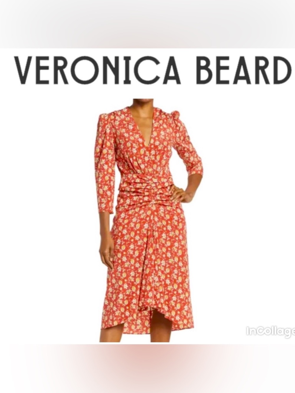 Veronica Beard Mary Ditsy Floral Silk Blend Midi Dress